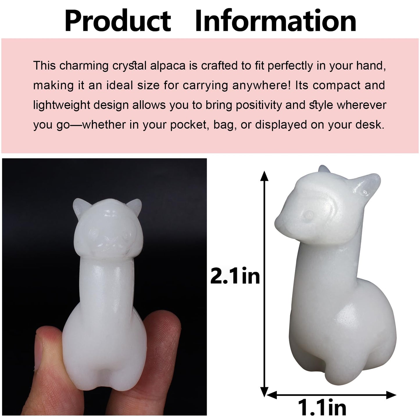 Ytbeoxk 2.1 inch Hand Carved Natural White Marble Alpaca Statue Sparkling Desk Charm for Kitchen Serenity Zen Office Guardian Stress Relief Companions Statue Crystal Home Decor