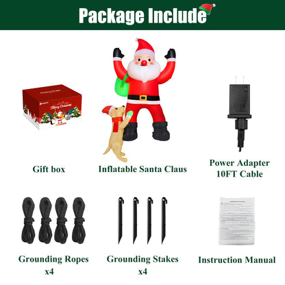 7 FT Outdoor Christmas Decorations Inflatables Climbing Santa Claus Decor with LED Lights, Christmas Blow Ups, Xmas Decorations for Window Roof Holiday Yard Party