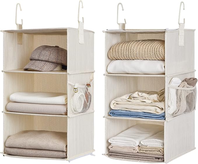 StorageWorks 6-Shelf Closet Organizers, Two 3-Shelf Separable Hanging Shelves