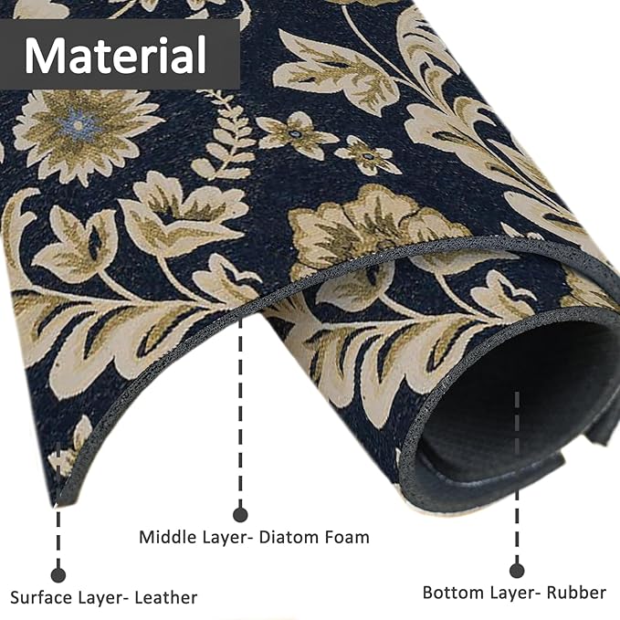 2PCS 24" X 5.5" Kitchen Sink Splash Guard Faucet Mat Floral Flower Super