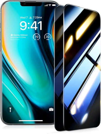 UltraGlass 9H+ Glass for iPhone 15 Pro Max Privacy Screen Protector [Invisible Privacy Armor] Screen Protector 15 Pro Max Tempered [Full Coverage & Longest Durable] 15 ProMax, 2 Pack