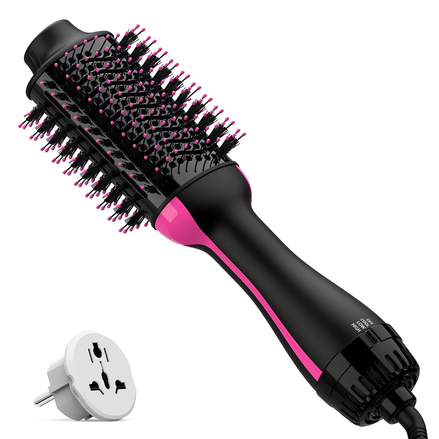 Hair Dryer Brush Blow Dryer in One, Upgraded 4 in 1 Hair Dryer and Styler Volumizer with Negative Ion Anti-frizz Ceramic Titanium Barrel Hot Air Hair Straightener Brush