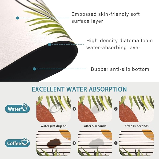 24.5" x 15.5" Dish Drying Mat & 24" x 5.5" Sink Splash Guard, Super Absorbent