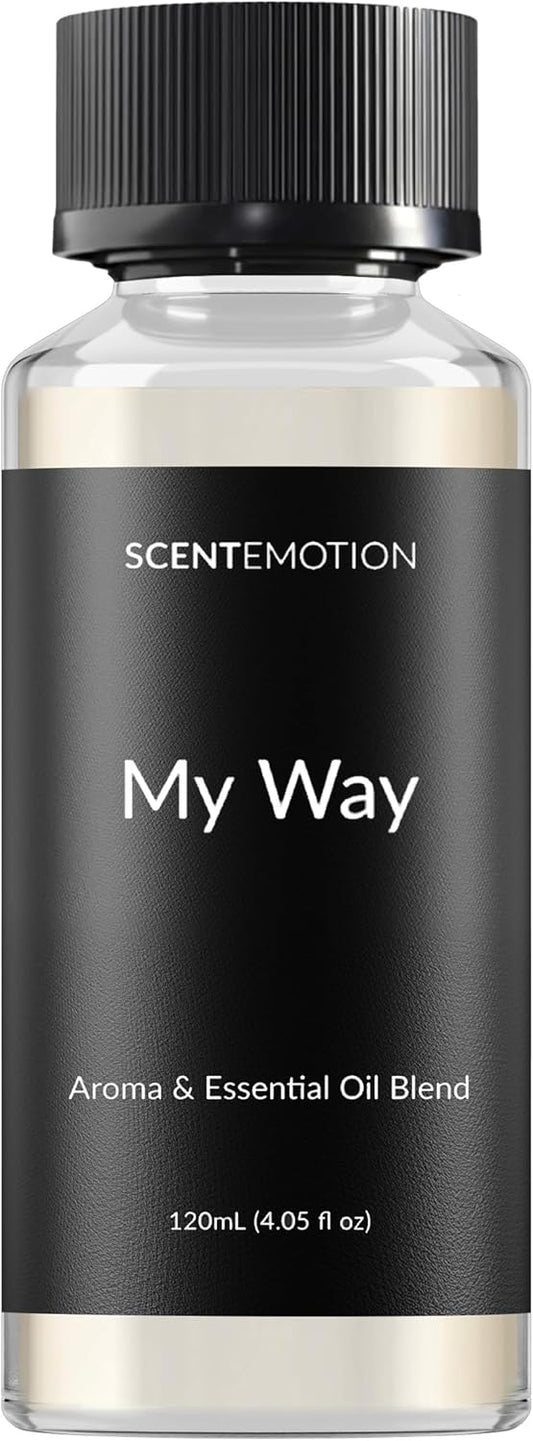 SCENTEMOTION My Way Diffuser Oil Inspired by The 1 Miami Beach Scent, Scent Diffuser Oil with Notes of Cardamom, Leather, Lemon & Iris, Aromatherapy Fragrance, Essential Oil Blend | 120ml, 4.05 fl oz