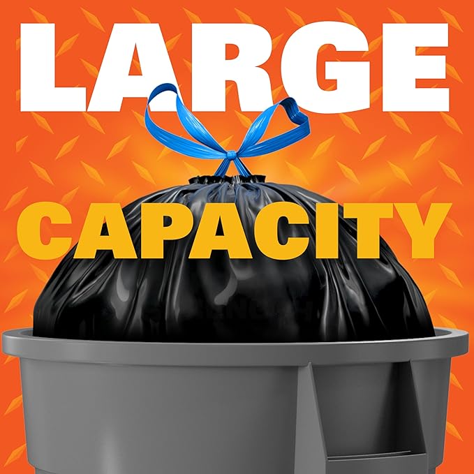 Hefty Strong 30 Gallon Trash Bags, Large Trash Bags 30 Gallon Size, Durable