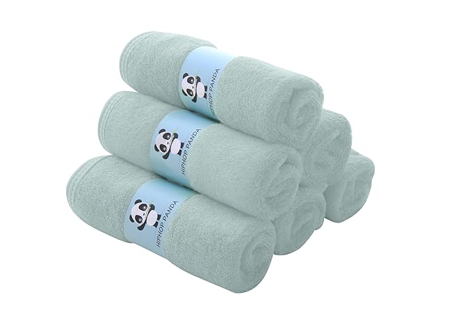 HIPHOP PANDA Baby Washcloths, Rayon Made from Bamboo