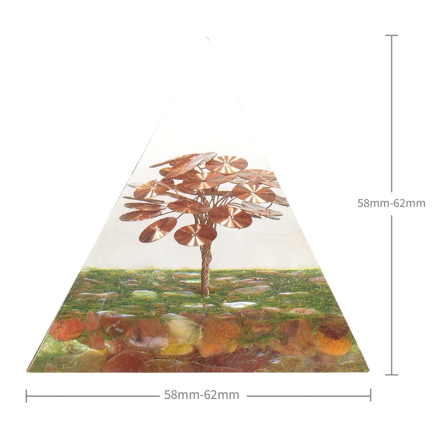 mookaitedecor Carnelian Crystal Orgone Pyramid with Copper Wire Tree of Life, Healing Stones Orgonite Energy Generator for Protection Meditation Home Decor
