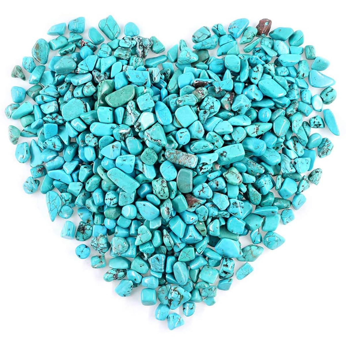 WAYBER 1 Lb/460g Green Turquoise Decorative Stones Irregular Aquarium Pebbles Crystal Rocks Quartz Gravels for Fish Turtle Tank/Succulent Plants/Air Plants Decoration (Fill 1 Cup)