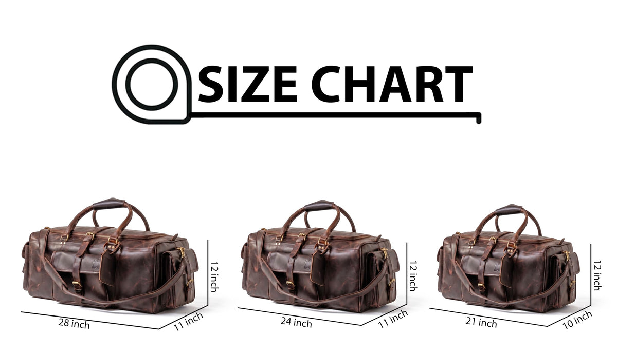 Leather Duffle Bags for Men - 21 Inch Full Grain Leather travel bag, leather overnight bag, Mens Leather Bag, Carry On Leather Weekender Bag, Airplane Leather Luggage Duffel Gym Bag