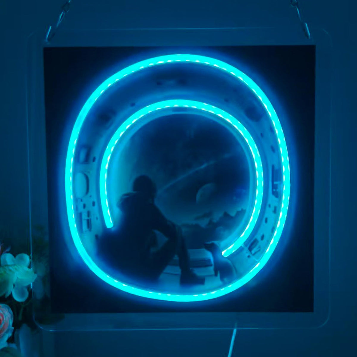 Astronaut In The Spacecraft LED Neon Sign, Space Explorer Neon Lights for Wall Decor, Bedroom, Game Room, Office, Party, Christmas Gifts