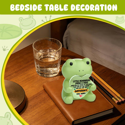 FOKCBOCM Little Reminder Frog Figurine Gift, May You Be Proud of the Work You Do Inspirational Desk Decor, Emotional Support Appreciation Present for Teacher Coworker Nurse-DSZX163