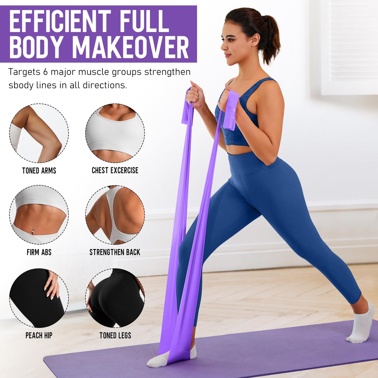 WALITO Resistance Bands for Working Out, Exercise Bands for Women and Men, Workout Bands for Physical Therapy, Stretch, Recovery, Pilates, Rehab, Strength Training and Home Gym