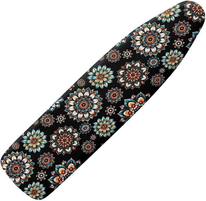 15x54 Inch Ironing Board Cover, Bohemian Mandala Flower Printed Ironing Board