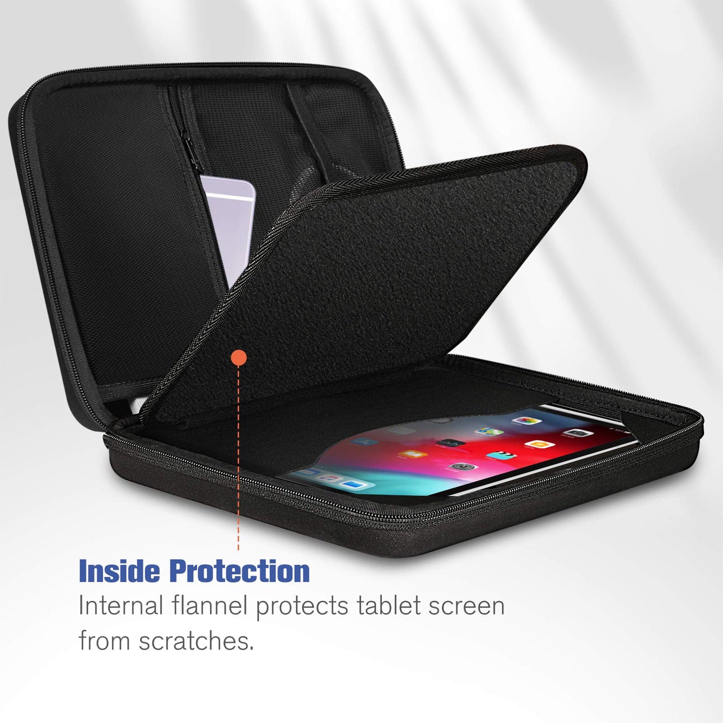 SITHON Portfolio Sleeve Case for 11" iPad Pro M4/M2/M1 2024-2018, 11" iPad Air M2 2024, 10.9" iPad Air 5/4, 10.9"/10.2" iPad 10/9th Gen, Galaxy Tab, Shock Absorption Hard Tablet Carrying Organiser,