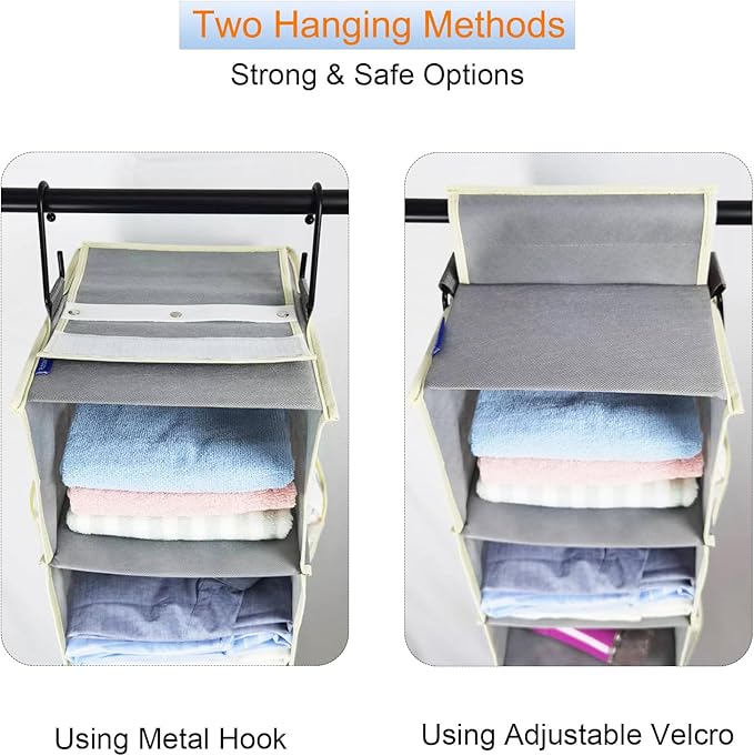 2 Pack Large-Sized Hanging Shoe Organizer 8-Shelf, Hanging Closet Organizer