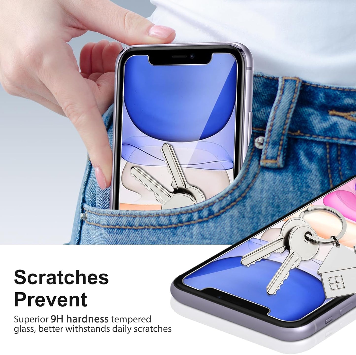 SPARIN Screen Protector Compatible with iPhone 11 / XR 6.1 inch, 4 Pack HD Clear 9H Tempered Glass Anti-Scratch and Case Friendly