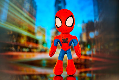 Disney Spiderverse Spiderman Action Figure 25 cm Soft Toy with Glow in the Dark Eyes,Blue,purple,white