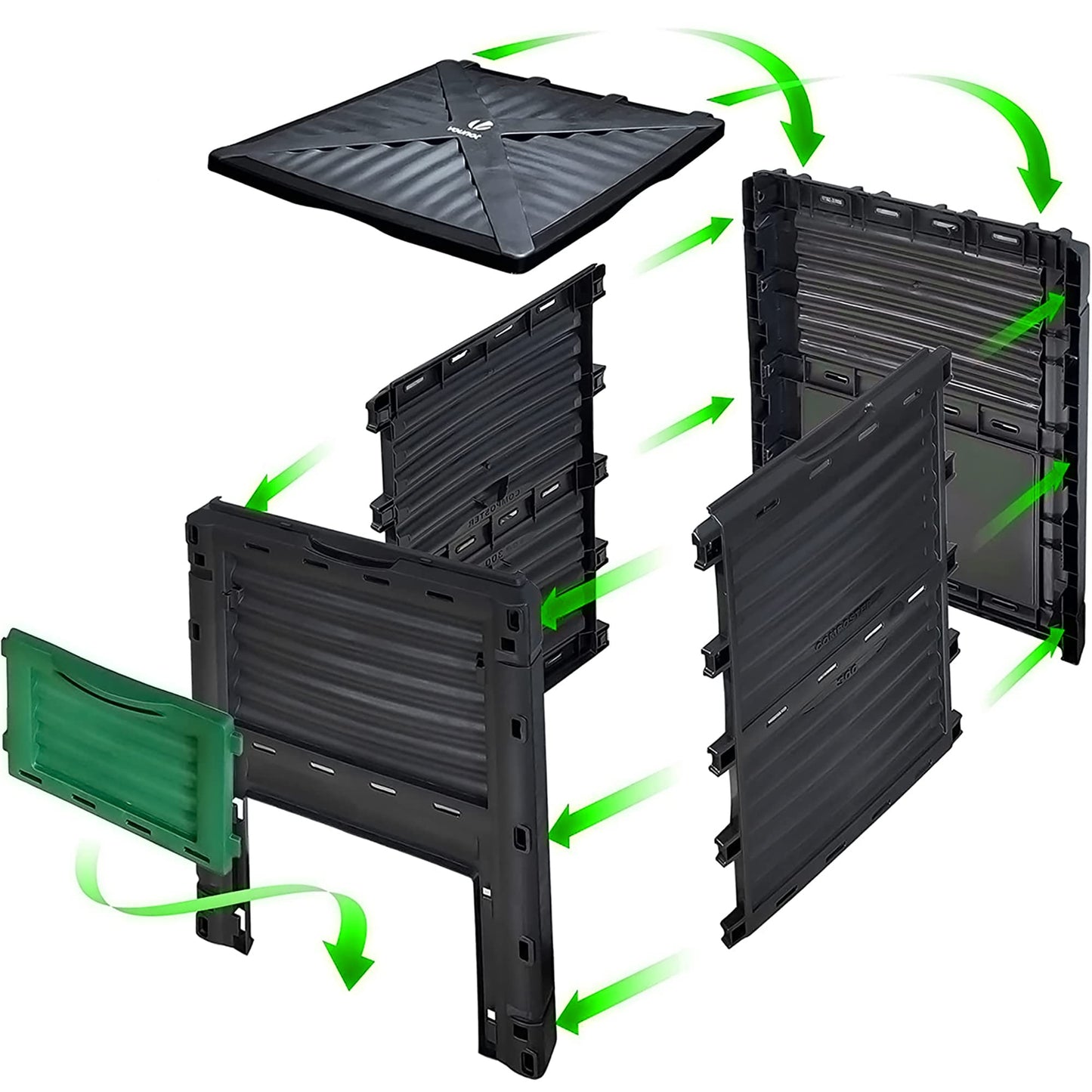 300L Outdoor Garden Compost Bin Eco Friendly Organic Waste Converter