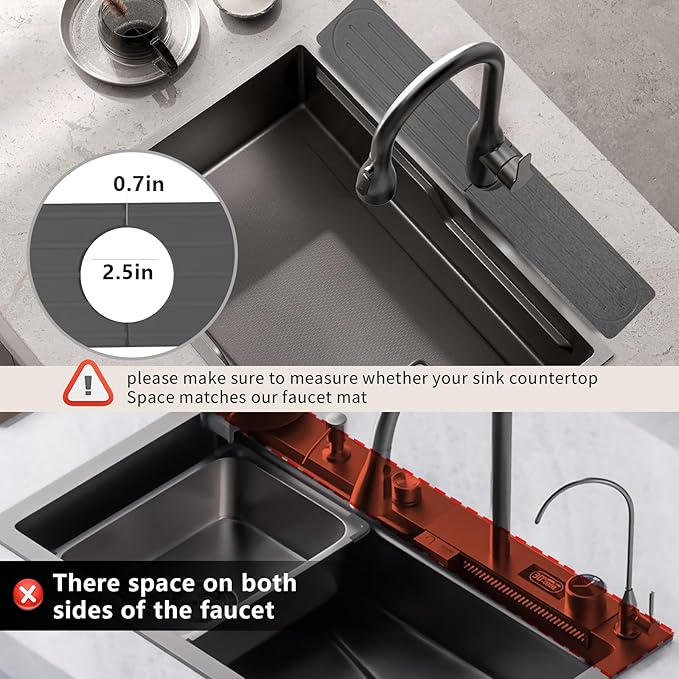 Stone Faucet Mat for Kitchen Sink, Diatomite Fast Drying Absorb Moisture Tray