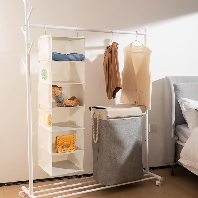 6 Shelves Hanging Closet Organizer, 2 Pack Hanging Storage