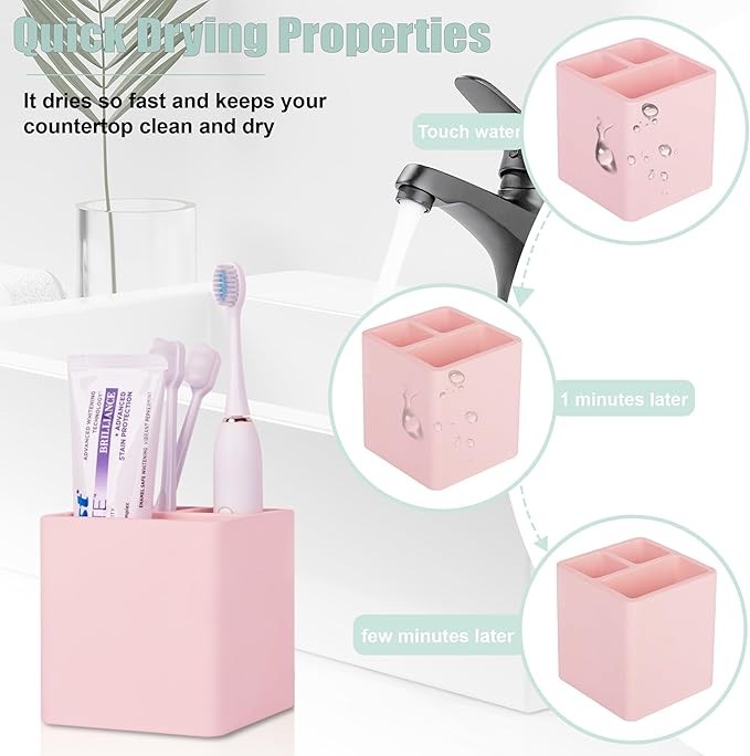 Diatomite Toothbrush Holders for Bathrooms, Electric Toothbrush and Toothpaste