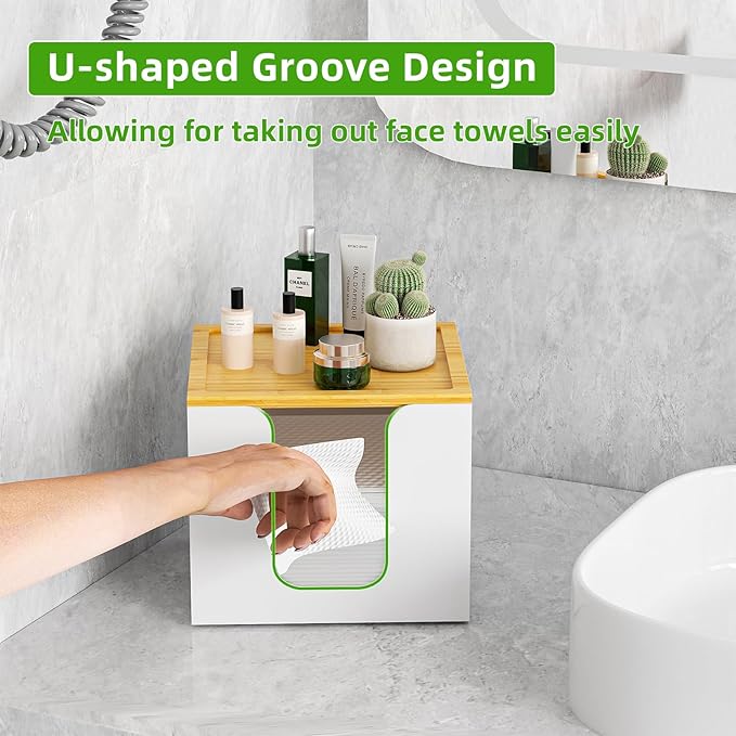 VITVITI Disposable Face Towel Holder Box, Acrylic Facial Towel Container