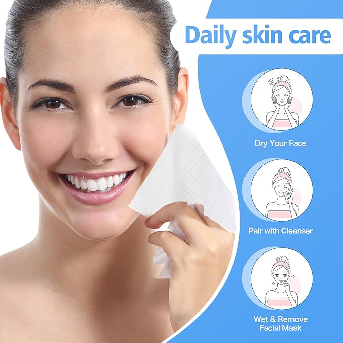 100 Count Disposable Face Towel, Thickening Ultra Soft Washcloths, Facial