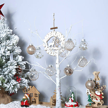 Clear Plastic Christmas Ball Ornaments, 30ct 2.36 Inch Champagne Balls for Tree Decoration - Shatterproof for Holiday Wedding Party Gifts