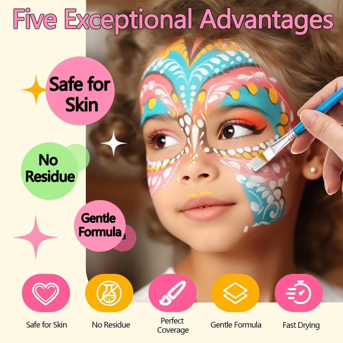 UNIFULL 26 Colors Professional Face Body Paint Kit, Oil Face & Body Paint Kit for Halloween,including 26 Colors Face Paint/Paint Stick/ Brushes/ Special Effects Sticker for Halloween/Fake Blood
