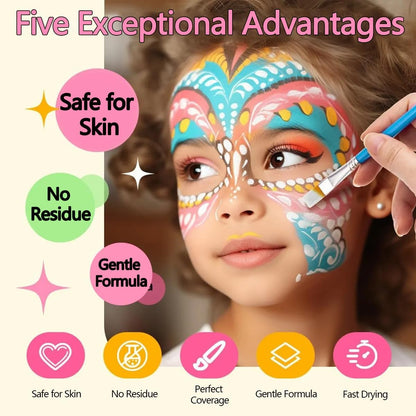 UNIFULL 26 Colors Professional Face Body Paint Kit, Oil Face & Body Paint Kit for Halloween,including 26 Colors Face Paint/Paint Stick/ Brushes/ Special Effects Sticker for Halloween/Fake Blood