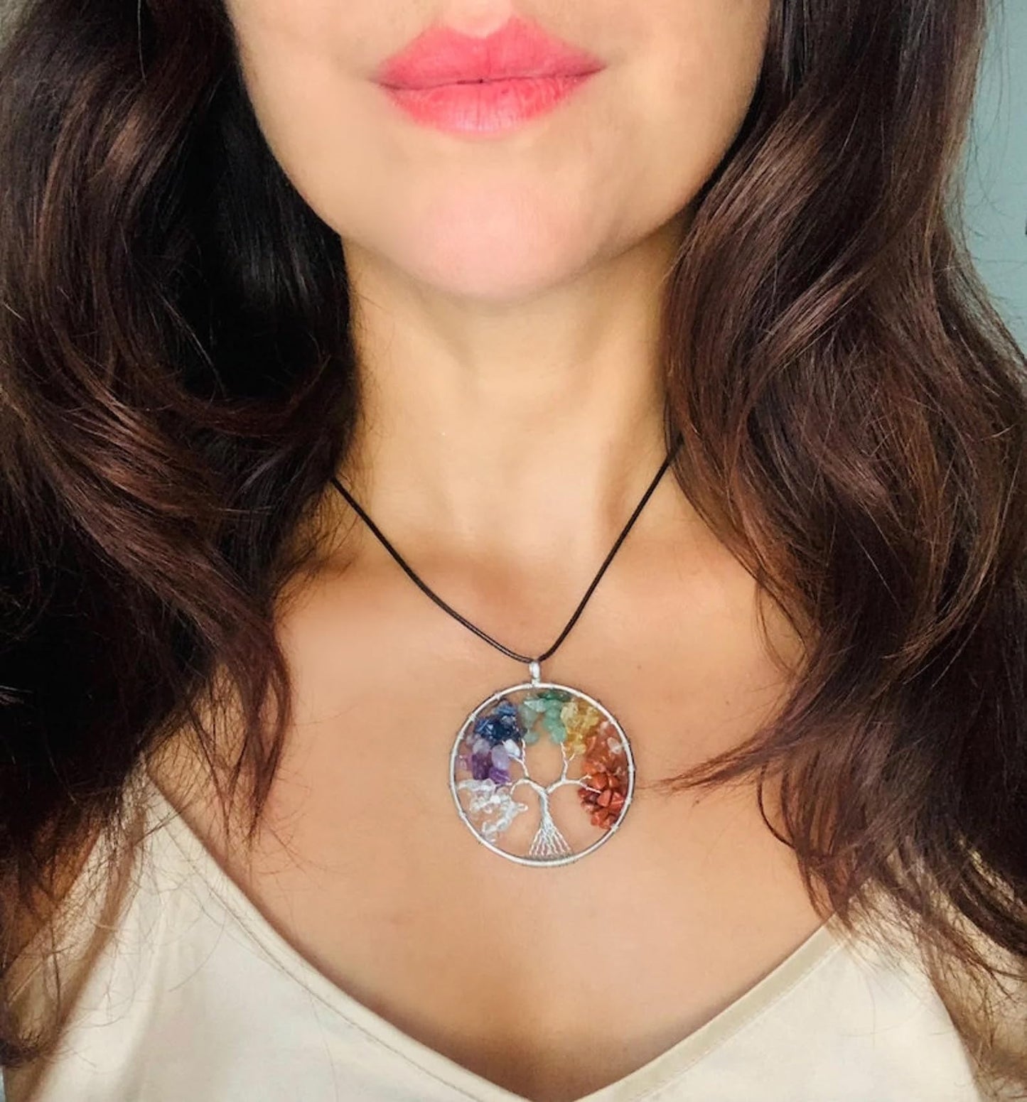 Crystal Tree of Life 7 Chakra Healing Crystal Trees for Home Decor, Office Desk Decor, Living Room Decor, Handmade Bonsai Trees for Positive Energy, Money, Good Luck Birthday Gifts for Women