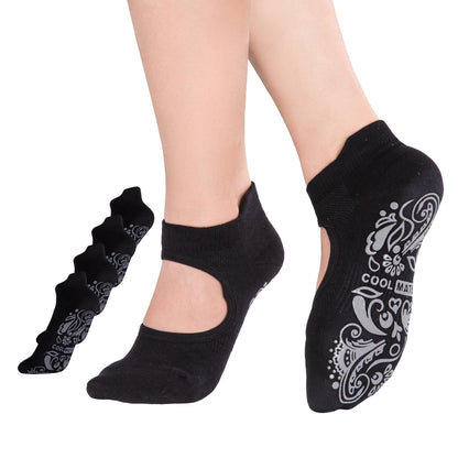 CoolMate Pilates Socks with Grips for Women, Yoga Socks, Crew Non Slip Women for Workout, Barre, Pilates Gifts