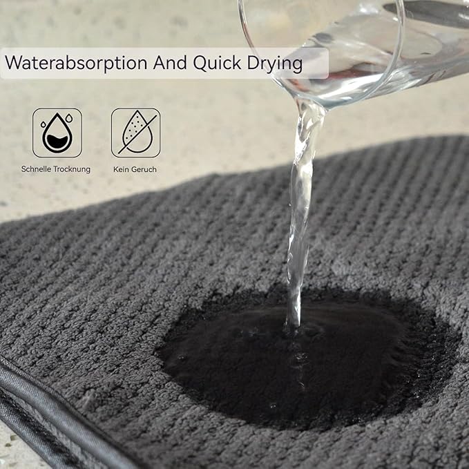 KinHwa Microfiber Hand Towels for Bathroom Soft and Absorbent Face Towels Grey