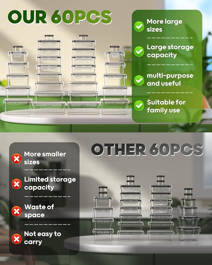 60 PCS Food Storage Containers