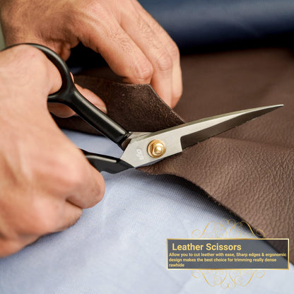 VAYS Fabric Scissors 9 Inch Premium Dressmaking Scissors for Sewing Tailoring & Crafting - with Sharp Thread Nipper & Measuring Tape - Ideal for Felt Leather Thin Metal