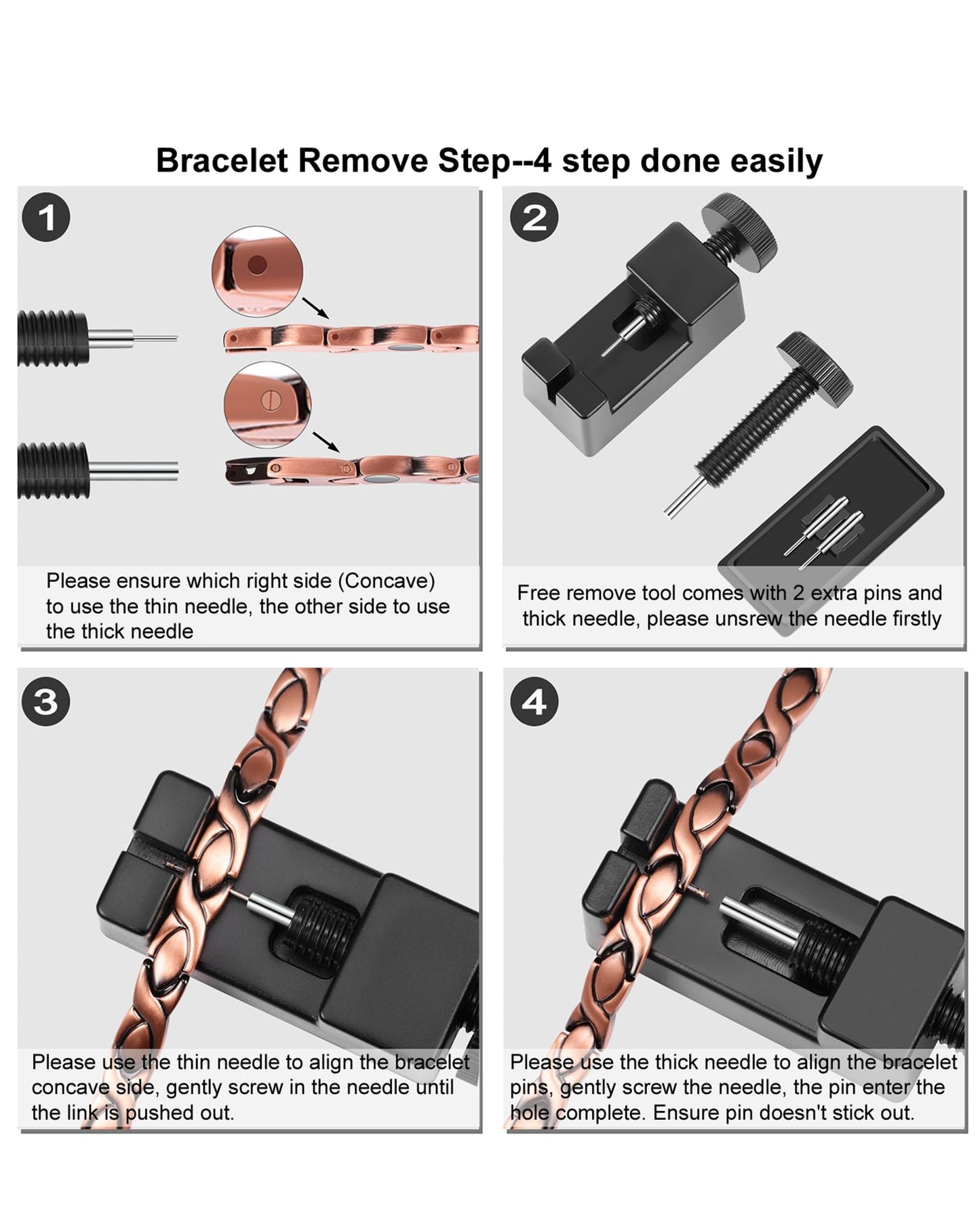 Jeracol Copper Bracelets for Men,Magnetic Wristbands Bracelet with Double Row Strength Magnets,Copper Magnetic Brazaletes with Remove Tool & Jewelry Gift Box