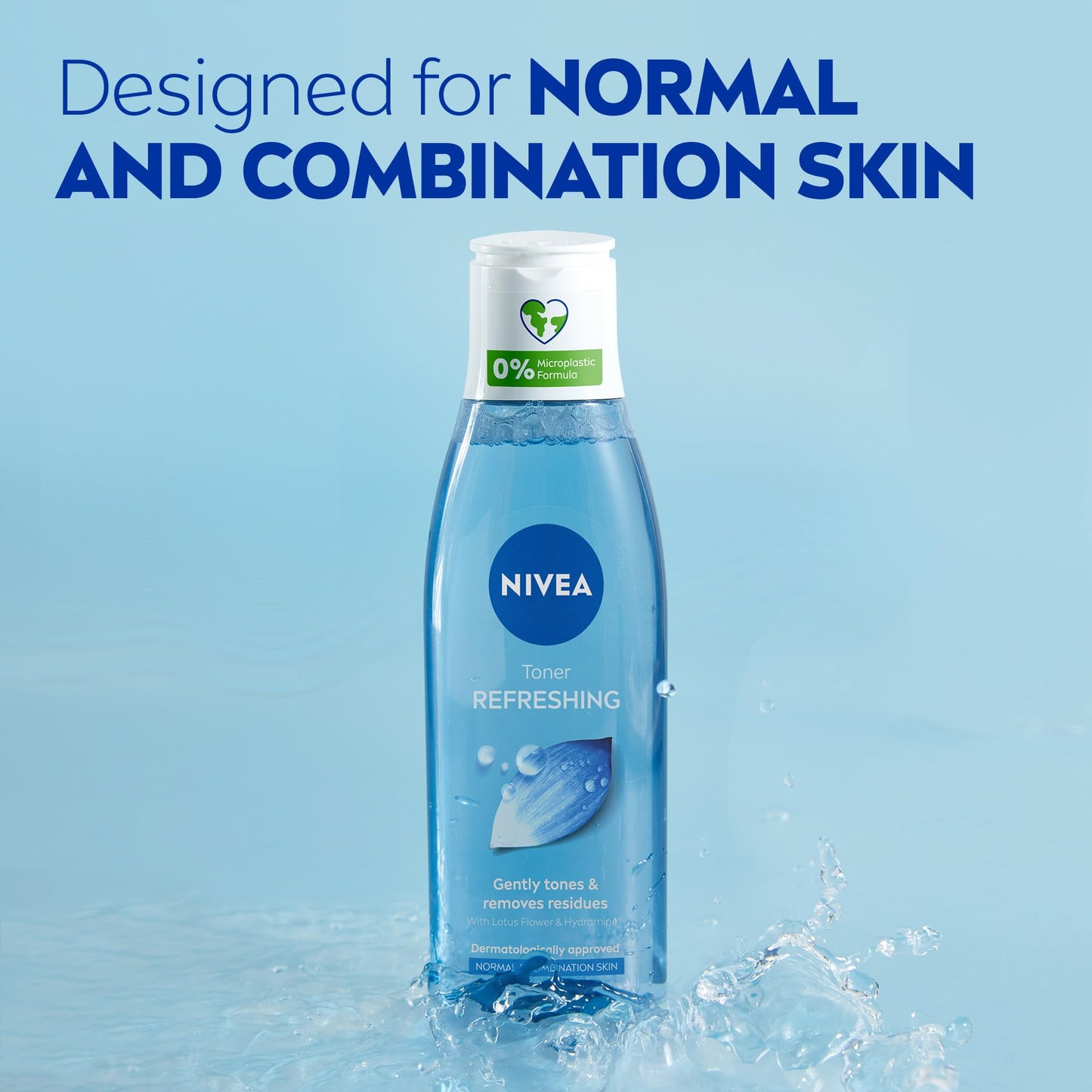 NIVEA Refreshing Toner 200ml | With Lotus & Hydramine | Effective Makeup Remover | Gently Cleanses and Moisturises Skin | Eliminates Impurities | For Normal & Combination Skin (Pack of 2)