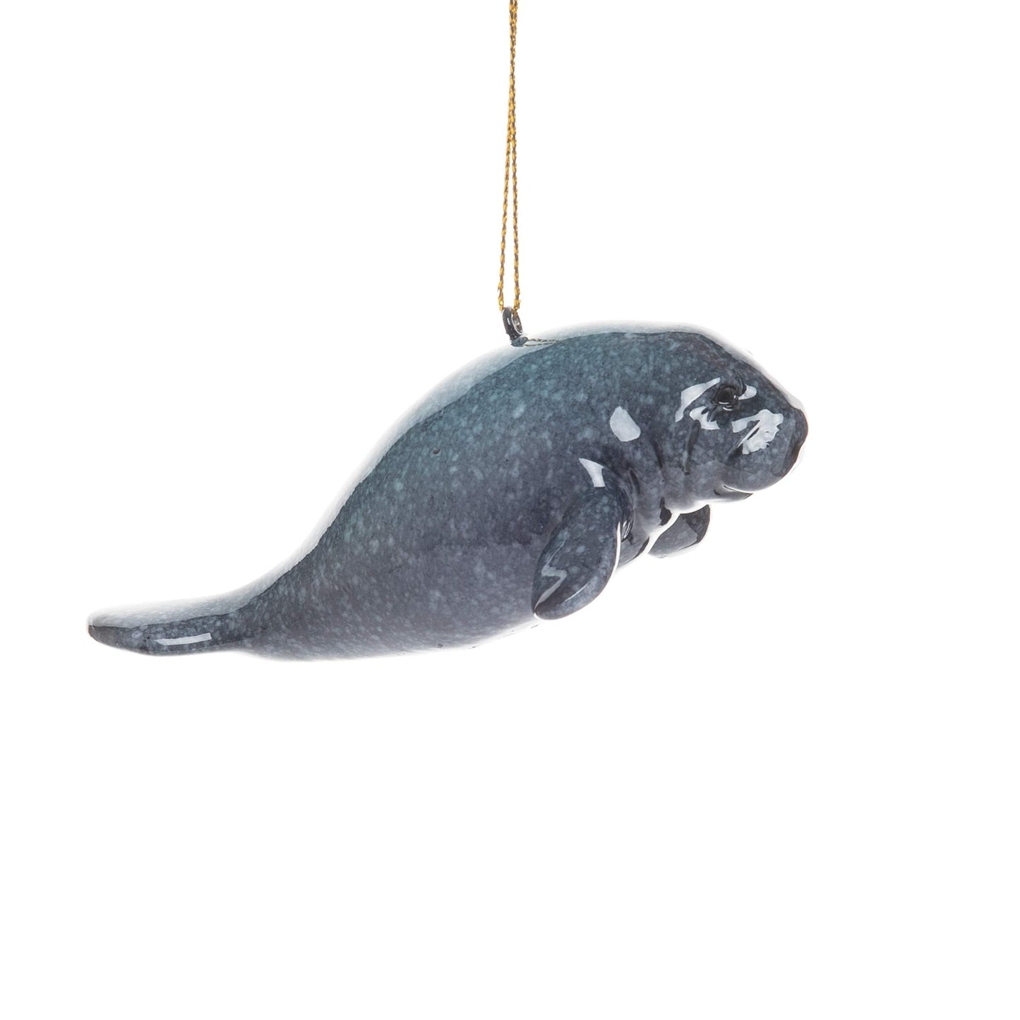 Gallerie II Cozumel Manatee Polyresin Holiday Christmas Xmas Ornament Grey