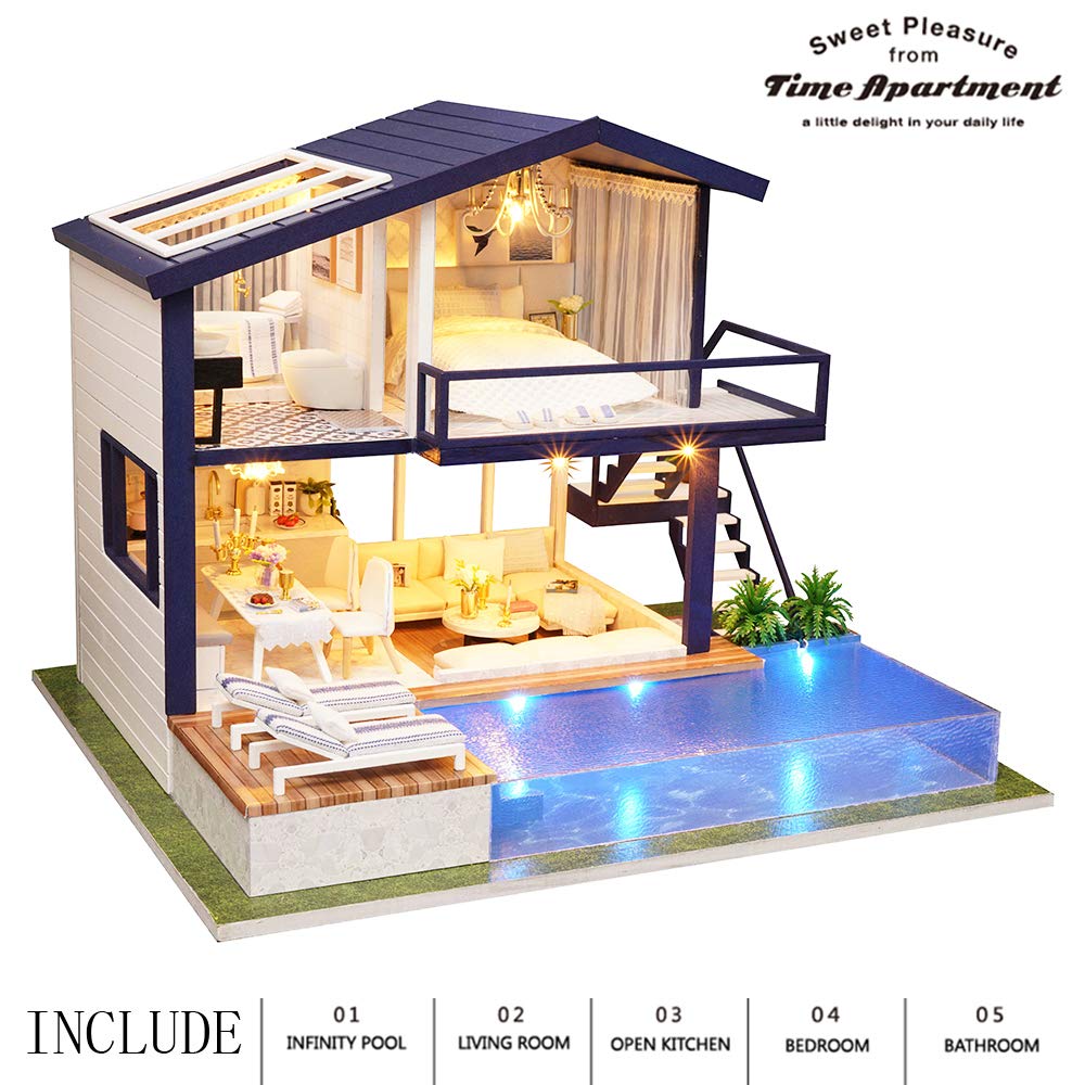 Spilay DIY Miniature House Kit for Adults, Miniature Dollhouse Kit