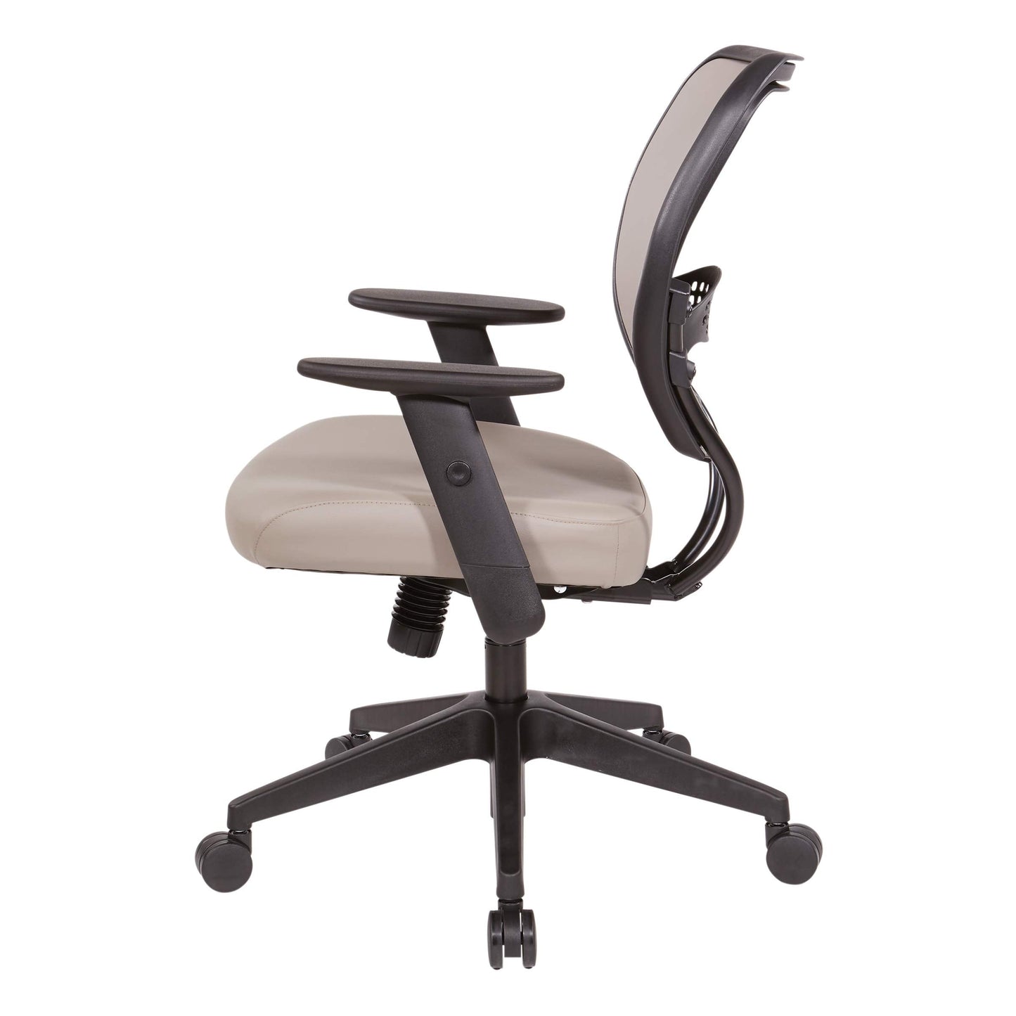 Space Seating 55 Series Air Grid Back Adjustable Manager's Task Chair with Built-in Lumbar Support and Angled Arms, Antimicrobial Dillon Stratus Faux Leather