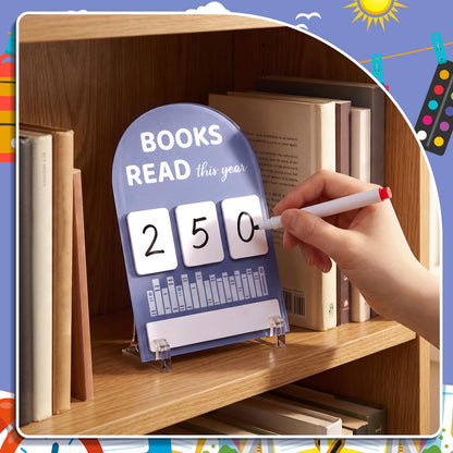 FunooFuno Books Read This Year Counter Rewriteable Reading Counter Arch Personalized Reading Tracker Sign with Writing Pen for Teachers Writers Book Lovers Bookworm Gifts(Purple)