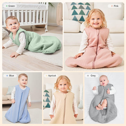 Yoofoss Baby Sleeping Bag 2.5 Tog - 6-12 Months Winter Sleeping Bag Baby 100% Organic Cotton Sleep Sack for Newbron Infant Toddler Quilted Warm Soft