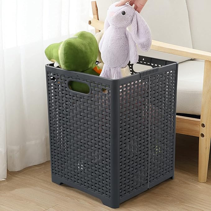 Kekow 1-Pack 42 L Plastic Collapsible Laundry Basket