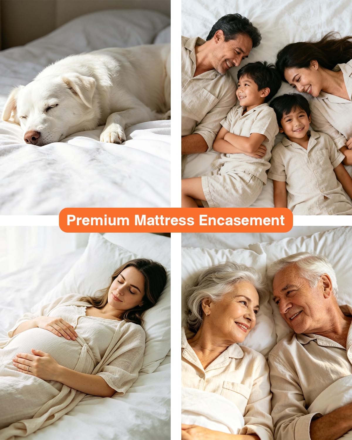 Dorm Twin XL Mattress Protector 39"x80" Zippered, Ptsuker 9 Inch Depth 6-Side Box Spring Encasement Cover,Breathable and Skin-Safe