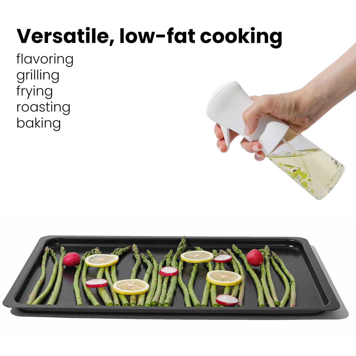 Mistifi Oliver Oil Sprayer for cooking, Spray bottle 6oz, Non-Aerosol Refillable Dispenser Oil Mister FS601 Green Vegetable