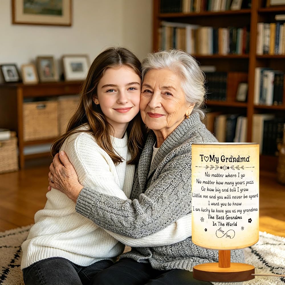 ZuEiiDop Grandma Gifts Best Grandma Table Lamp Mothers Day Birthday Gifts for Grandmas Granny Nana Mimi Gigi Grandmother Gift from Granddaughter Grandson Grandparent Day Gift for Grandmas Bedside Lamp
