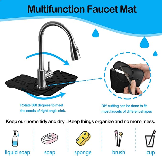 Mini Sink Splash Guard & Faucet Mat
