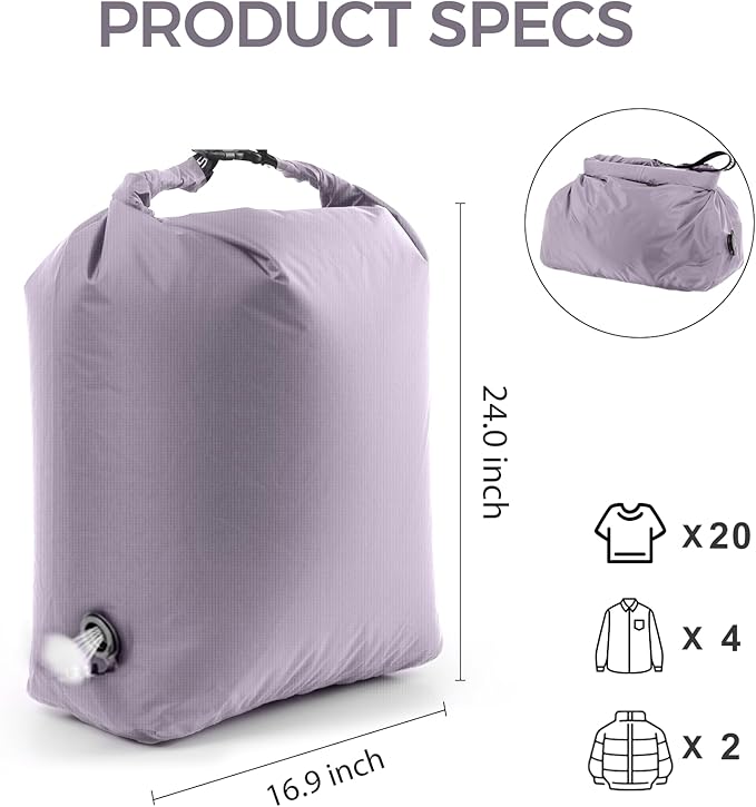 Travel Laundry Bag, Vacuum Compression Dirty Clothes Travel Bag Waterproof Wet