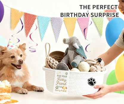Wanapure Dog Gift Basket – Puppy Starter Kit, Welcome New Puppy Gift Basket with Interactive Toys Bundle, Perfect Dog Birthday Set with Chew Toys, Pet Essentials for New Owners