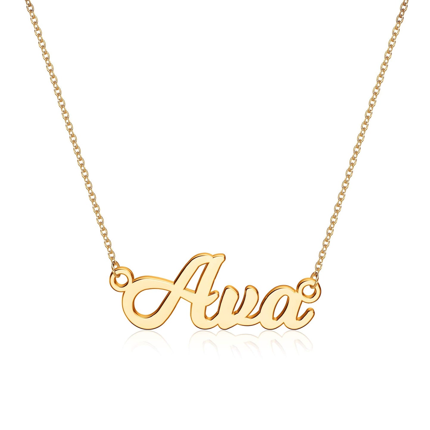 Ursteel Ava Necklace, Custom Name Necklace Personalized 14K Gold Plated Necklace with Name Personalized Name Ava Custom Necklace for Women